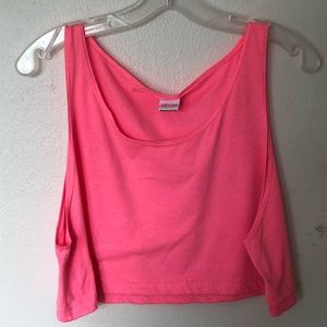 AA neon pink crop tank
